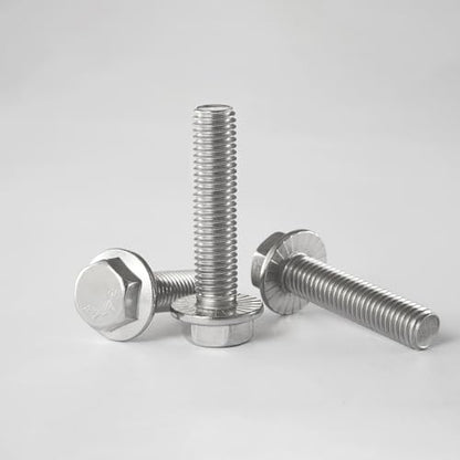M10 x 100mm 4Pcs Flanged Hex Head Bolts, M10 x 1.5 Bolts, Flange Hexagon Head Screws, 304 Stainless Steel, Bright Finish, Metric Fully Thread - size: M10 x 100mm(4PCS)