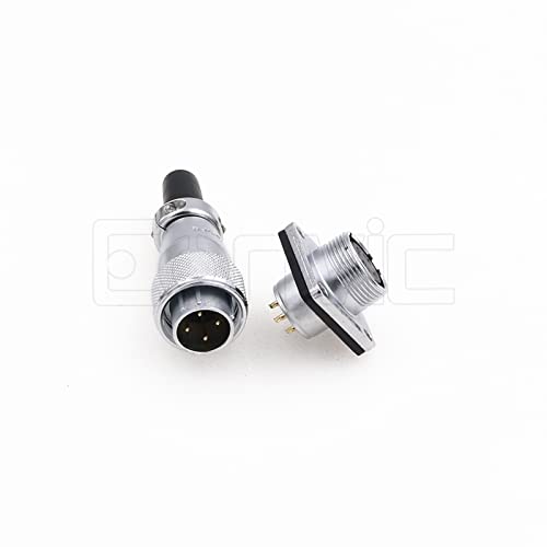 WS16 4 Pin Aviation Connector Waterproof Plug Male Female Square Socket Metal Threaded Signal LED Industrial Equipment - size: 4Pin