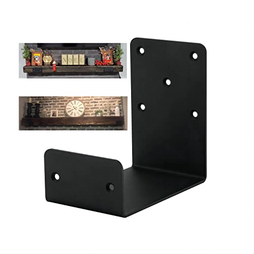Heavy Duty Mantel Brackets，Floating Shelf Fireplace Bracket，U-Shaped Beam-Style Mantel Support(2 Packs). (6x6x4) - size: 6x6x4"