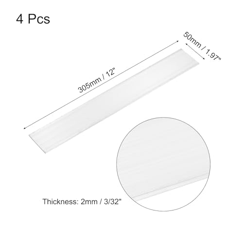 MECCANIXITY 4 Pcs Square Aluminum Flat Bar, 1/16" (2mm) Thick x 2" (50mm) Width x 12" (305mm) Long 6061 Aluminum Flat Plate Solid New Mill Stock Silver for Industrial Building - size: 1/16"(2mm)x2"(50mm)x12"(305mm)