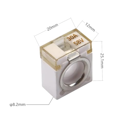 MRBF Terminal Fuse Block 30Amp Fuse Holder, Double Studs, Max Voltage 58V - size: 30A
