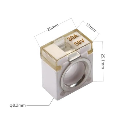MRBF Terminal Fuse Block 30Amp Fuse Holder, Double Studs, Max Voltage 58V - size: 30A