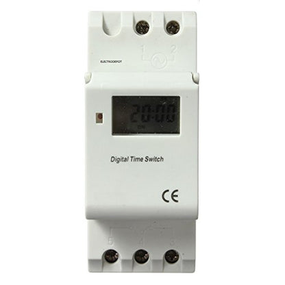 Programmable 7 Day, 24 hrs Timer 24V 16A Relay Switch, DIN Mount 1 Channel