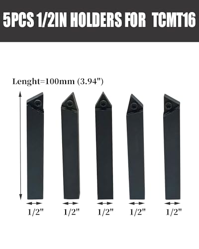 5pcs 1/2in Shank Turning Tool Holder Set with TCMT16T304 Carbide Inserts