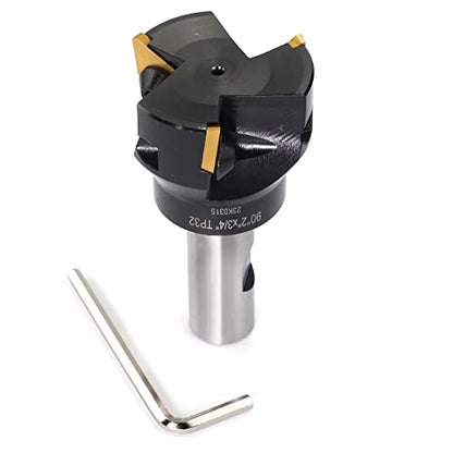 OSCARBIDE Indexable End Mill TP32,3/4" Shank,2" Cutting Diameter,3 Flutes
