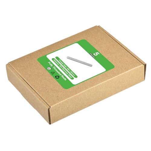 uxcell 5Pcs M8-1.25x90mm Fully Threaded Rods, Threaded Rods Bar Studs, 304 Stainless Steel Long Thread Screws Hardware for U-Bolts, Anchors, Clamps, Hangers, Silver - size: M8-1.25x90