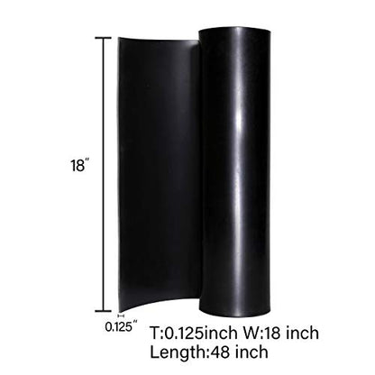 TORRAMI Neoprene Rubber Sheet Roll 1/8 (.125) Inch Thick x 18 Inch Wide x 48 Inch Long for DIY Gaskets, Pads, Seals, Crafts, Flooring,Cushioning of Anti-Vibration, Anti-Slip - size: 18" Wide X 48" Long, style: 1/8 (.125)" Thick
