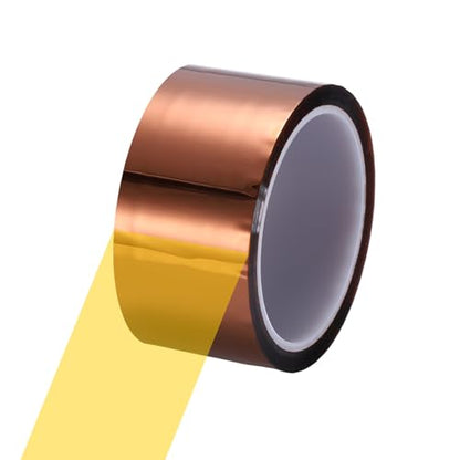 uxcell Heat Tape, 50mm x 33m (108ft) Polyimide Heat Transfer Sublimation Tape No Residue High-Temperature Resistant Tapes for Heat Press Soldering Circuit Board, Brown - size: 50mm x 33m (108ft)