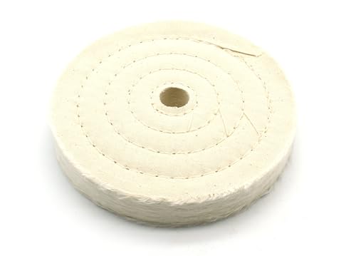 TEMO 6" 80 Ply Thick Spiral Sewn Buffing Polishing Wheel, 3/4" Center Hole
