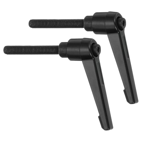 uxcell 2Pcs M6 x 40mm Adjustable Knobs Handle Male Thread Push Button Ratchet Quick Release Locking Rotating Bolt for Lathe Machinery, Black - size: M6 x 40mm