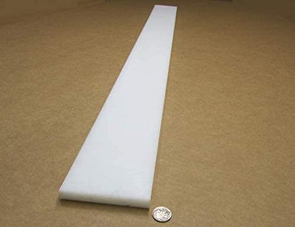 White HDPE (High Density Polyethylene) Rectangular Bar .500" (1/2") x 4.00" (4") x 48" 1 pc