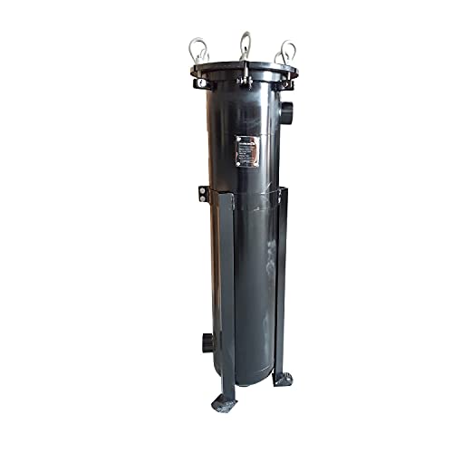 PRM #2 Carbon Steel Bag Filter Housing - 8"x30" - 2" NPT Inlet/Outlet - Dual Side & Bottom Outlets - 150 PSI Max - FKM O-Ring, 100 GPM Flow, Epoxy Coated, Stainless Steel Basket, Safety Vent