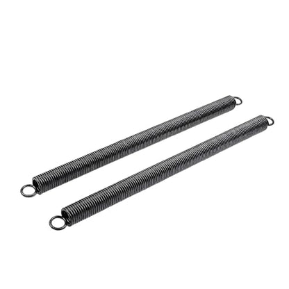 9652 Wood Screen Door Closer Extension Spring，Spring Steel Construction, Black-Painted Finish, Closed Double Loop – 2-Pack