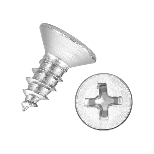 50pcs Phillips Wood Screws #8x3/8 304 Stainless Steel Silver - color: Silver, size: #8x3/8"