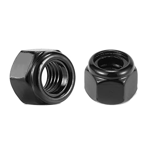 1/2-13 Nylon Insert Hex Lock Nuts 100Pcs 304 Stainless Steel Locknuts, Hex Drive, Bright Finish, Black Oxide by SG TZH - size: 1/2-13