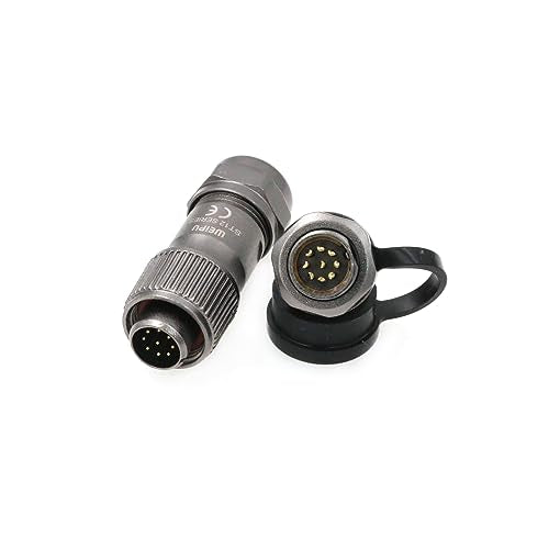 SZRMCC Weipu ST12 Waterproof Cable Connector 9Pin IP67 Metal Threaded Circular Aviation Power Connector Solder Electrical Wire Plug Socket 12mm (9 Pin 3A) - size: 9 Pin 3A