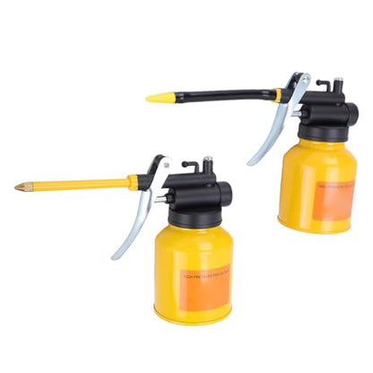 Eujgoov Oil Can 200ml, High Pressure Hand Pump Oiler with Flexible Copper