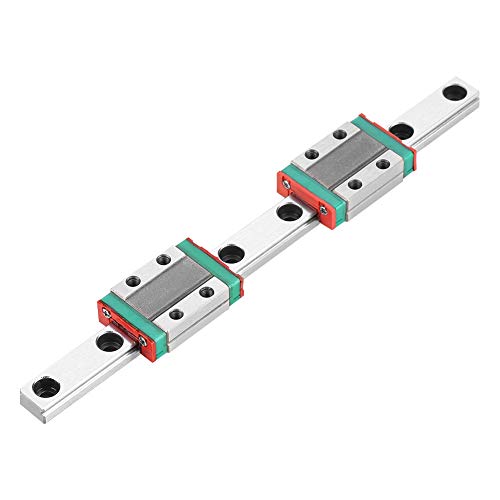 Oumefar Linear Rail, MGN9B Linear Rail Linear Rail 150mm/5.9inch Linear Rail 9mm Width with 2pcs Rail Block, Small Carriage Slide Rail Linear Motion Guideway Rods for CNC