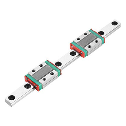 Oumefar Linear Rail, MGN9B Linear Rail Linear Rail 150mm/5.9inch Linear Rail 9mm Width with 2pcs Rail Block, Small Carriage Slide Rail Linear Motion Guideway Rods for CNC
