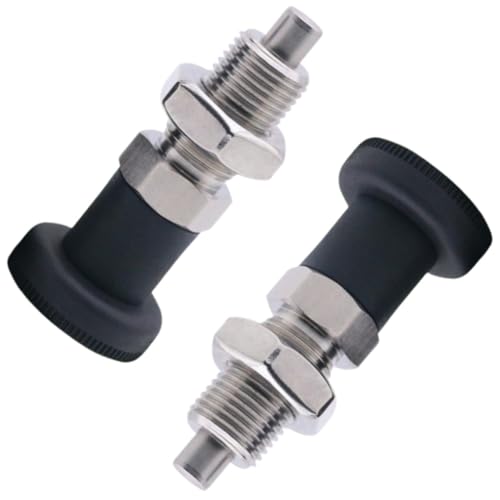 2PCS Push Fit Ball Nose Spring Plunger, Stainless Steel Retractable Spring Plunger Return Knob Plunger Spring Loaded Plunger Spring Plunger Pin Non Lock Out Indexing Plunger Pull Knob Spring Pin (M16) - size: M16