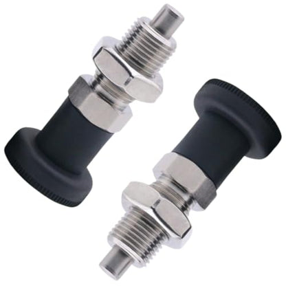 2PCS Push Fit Ball Nose Spring Plunger, Stainless Steel Retractable Spring Plunger Return Knob Plunger Spring Loaded Plunger Spring Plunger Pin Non Lock Out Indexing Plunger Pull Knob Spring Pin (M16) - size: M16