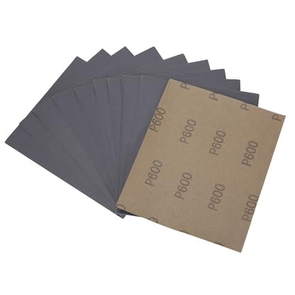 MAXMAN 1/4 Sheet Sandpaper, 4.5" x5.5" 600 Grit Silicone Carbide, for Wood - style: 600 grit