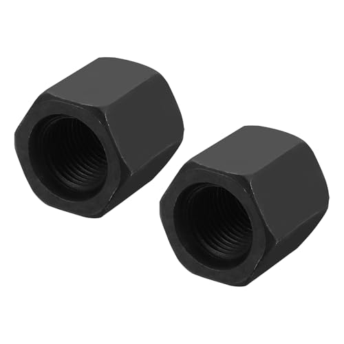 MECCANIXITY M16x1.5mm Hex Coupling Nuts 24mm/0.9" Fine Thread Black 2Pcs - size: M16 x 1.5 x 24mm