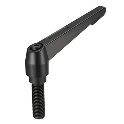 uxcell M16 x 50mm Handle Adjustable Clamping Lever Thread Push Button Ratchet Male Threaded Stud Knobs Rotating Screw Handles Bolts with Locking Lever Black - size: M16x50mm