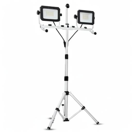 UFOND LED Work Light with Detachable Tripod, Dual Head Work Lamp for Garage - color: White