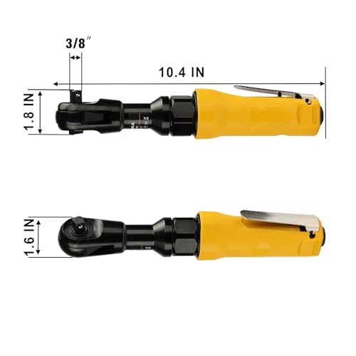 FORNAX 3/8" Air Ratchet Wrench, 60 Ft-Lbs Max Torque, 160 RPM Pneumatic Ratchet Tool with 1/4" NPT Inlet, Lightweight Aluminum Housing, Forward/Reverse Control, for Auto Repair & DIY