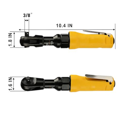 FORNAX 3/8" Air Ratchet Wrench, 60 Ft-Lbs Max Torque, 160 RPM Pneumatic Ratchet Tool with 1/4" NPT Inlet, Lightweight Aluminum Housing, Forward/Reverse Control, for Auto Repair & DIY