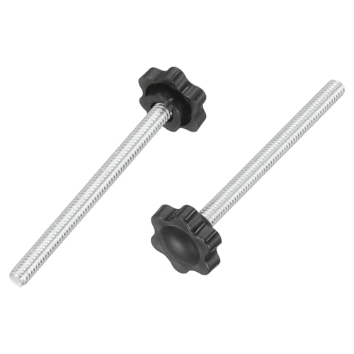 uxcell 2Pcs 1/4"-20 Star Knobs 3.3" Threaded Stud Male Clamping Knob - size: 1/4"-20, 3.3"