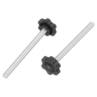uxcell 2Pcs 1/4"-20 Star Knobs 3.3" Threaded Stud Male Clamping Knob - size: 1/4"-20, 3.3"
