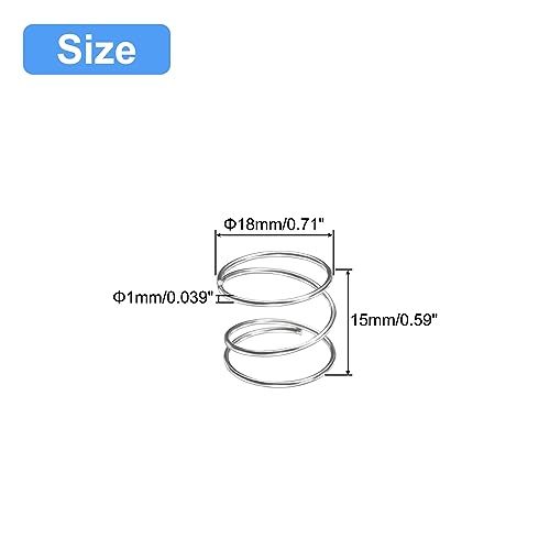 uxcell 5Pcs Compression Spring 304 Stainless Steel 18mmOD,1mmWD,15mmFL - size: 1.0mmx18mmx15mm