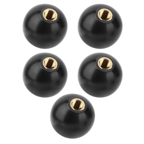 5 Pcs Bakelite Ball Knob with Brass Insert, Black, M10 x 35mm - size: M10*35mm