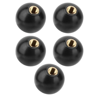 5 Pcs Bakelite Ball Knob with Brass Insert, Black, M10 x 35mm - size: M10*35mm