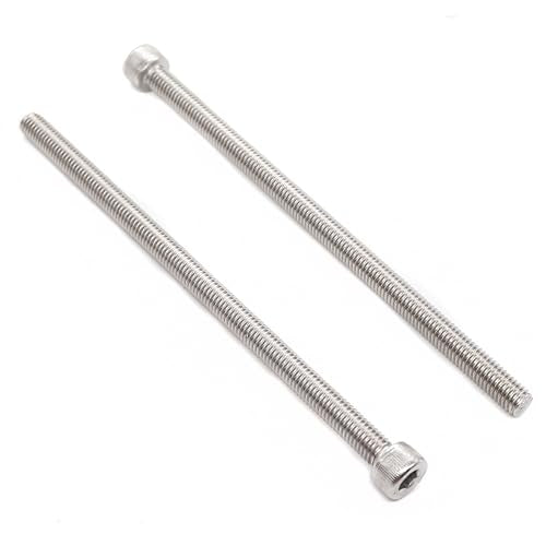 6pcs M5 x 200mm - 0.8mm Pitch Hex Socket Cap Bolts Screws 304 Stainless Steel - size: M5x200mm 6pcs