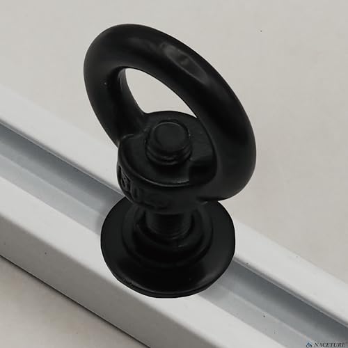 NACETURE Heavy Duty M8 T-Track Eye Bolt Tie Down Anchors, 30mm 4 Pack - color: Black M8 30mm 4 Pack