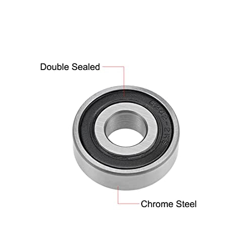 uxcell 6202-13-2RS Deep Groove Ball Bearings 13mm Inner Dia 35mm OD 11mm Bore Double Sealed Chrome Steel Z2 4pcs - size: 13mmx35mmx11mm