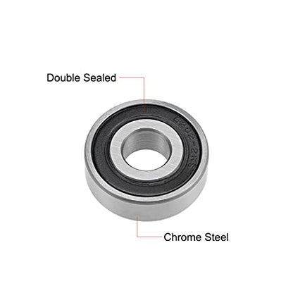 uxcell 6202-13-2RS Deep Groove Ball Bearings 13mm Inner Dia 35mm OD 11mm Bore Double Sealed Chrome Steel Z2 4pcs - size: 13mmx35mmx11mm