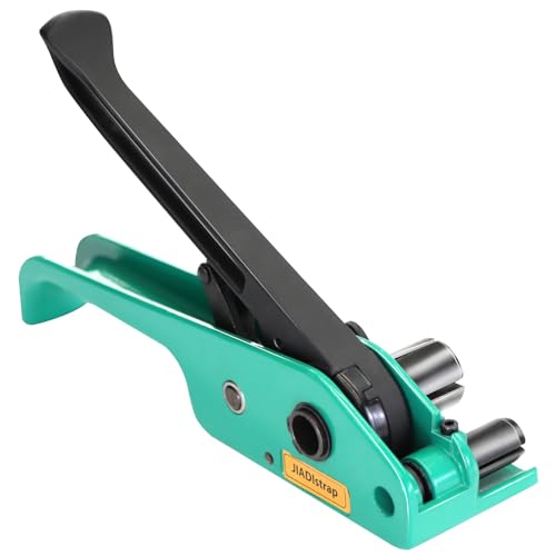 Heavy Duty Banding Strapping Tensioner & Cutter Manual Packaging Tools Windlass for 1/2"-3/4" Width Polyester Poly Strap(Green) - color: PET green, size: 1/2-3/4in