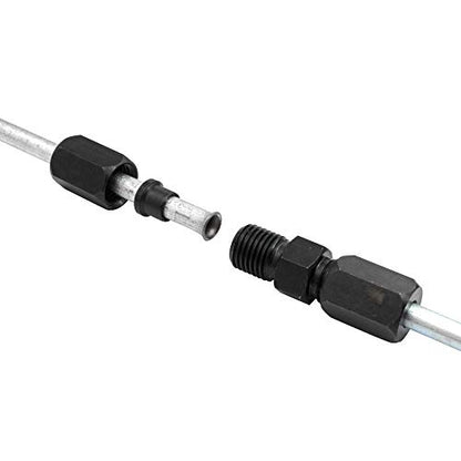4LifetimeLines 3/8" High-Pressure Compression Union, Black-Oxide Coated Steel – Leak-Tight Tube Connector, Up to 5,000 PSI (1 per Bag)
