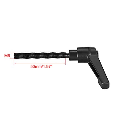 uxcell M6 x 50mm Handle Adjustable Clamping Lever Thread Push Button Ratchet Male Threaded Stud Knobs Locking Rotating Screw Handles Quick Release Bolt Black 3pcs - size: M6x50mm