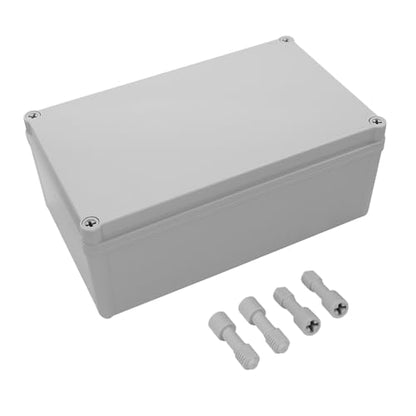 LeMotech Junction Box IP67 Waterproof Dustproof ABS Plastic Project Box for Electrical Outdoor Enclosure Gray 9.8 x 5.9 x 3.9 inch (250 x 150 x 100 mm) - size: 9.8" x 5.9" x 3.9" (1pc)