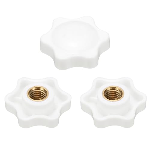 HARFINGTON Star Knob M8 Female Thread 32mm Head Brass Insert White 3pcs - color: White, size: M8 x 32mm