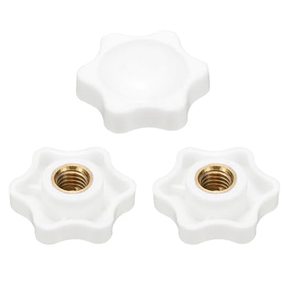 HARFINGTON Star Knob M8 Female Thread 32mm Head Brass Insert White 3pcs - color: White, size: M8 x 32mm