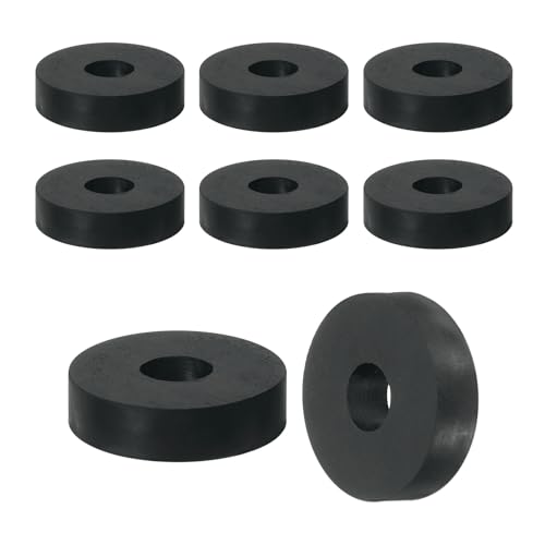 uxcell 10Pcs Thick Rubber Spacer, 1-1/2 Inch OD x 1/2 Inch ID x 3/8 Inch Thickness Round Rubber Bushings Anti Vibration Flat Spacer Washers for Home Industrial Machinery - size: 1-1/2 Inch OD x 1/2 Inch ID x 3/8 Inch T
