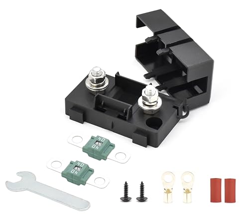 Midi ANS-H Bolt Down Fuse Hoder with 2X 40A Spare fuses, terminals, Shrinking Tubes, Screws and fixig Wrench All in one Package Ideal for Car Van, RV, Trailer and Marine Boat (Midi 40A) - size: Midi 40A