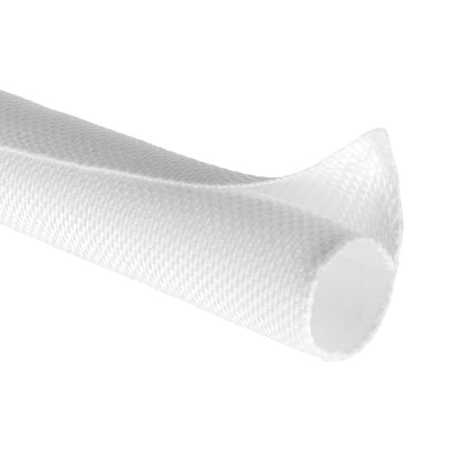 Split Wire Loom, 20ft Automotive Cable Protector Sleeve, Flexible Braided Cable Sleeves High Temperature Cable Management (White, 1/2") - color: White, size: 1/2"