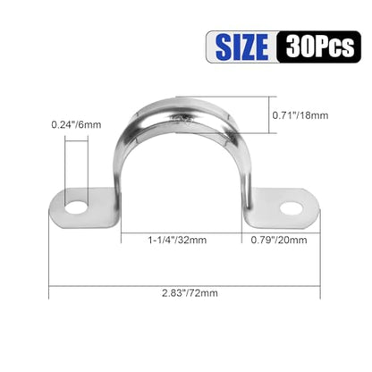 30Pcs 1-1/4 Inch Stainless Steel Conduit Clamps - size: 1-1/4 inch（32 mm）30 pcs